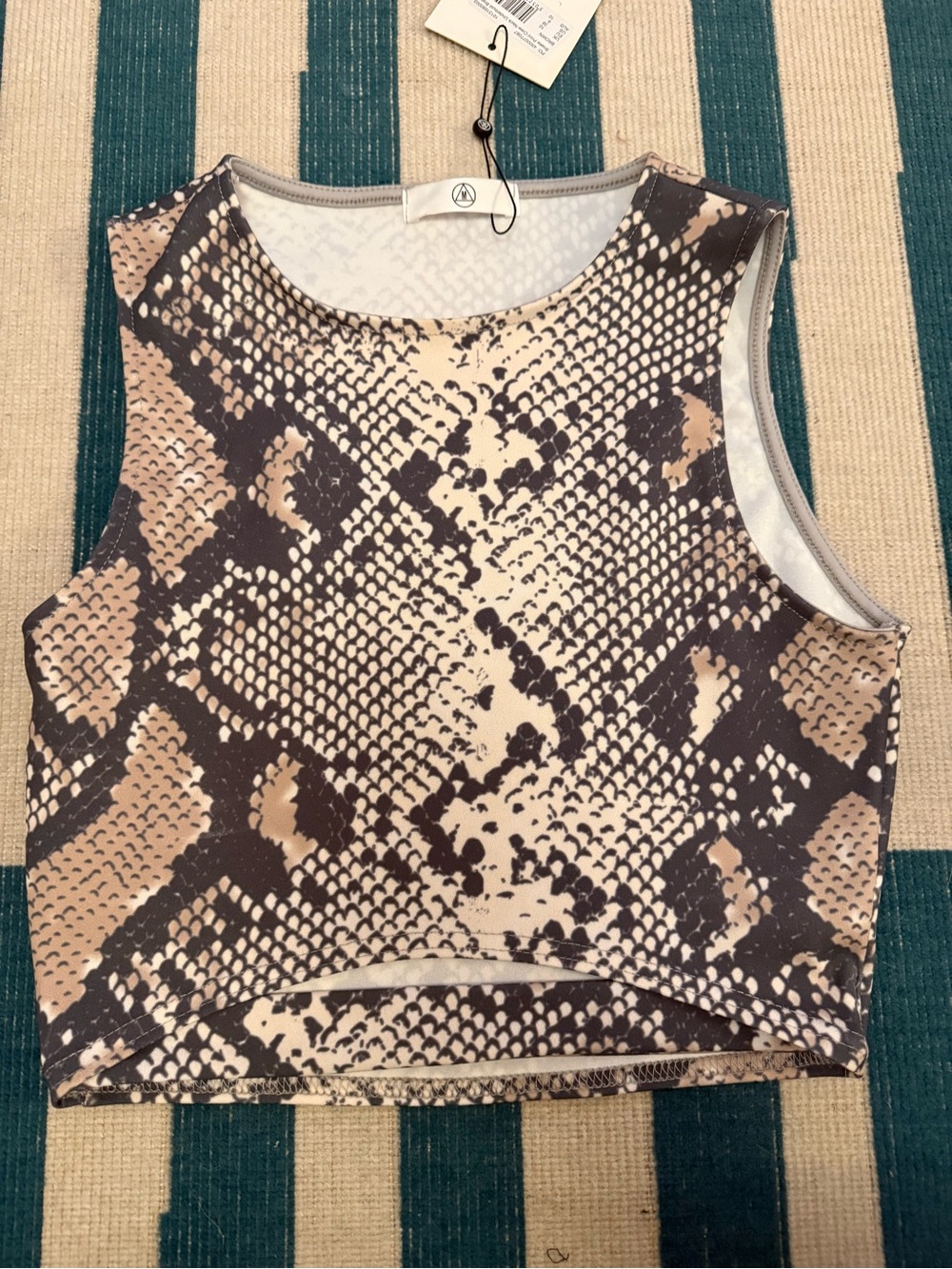 Missguided Snake Print Tank Brown/Black